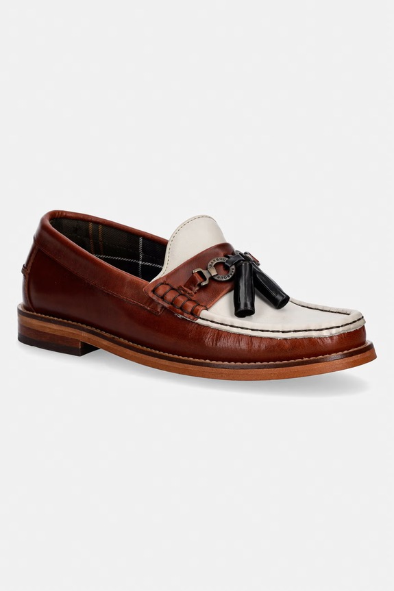 Barbour LFO0784BR71 mokasyny damskie skórzane brązowy LFO0784BR71