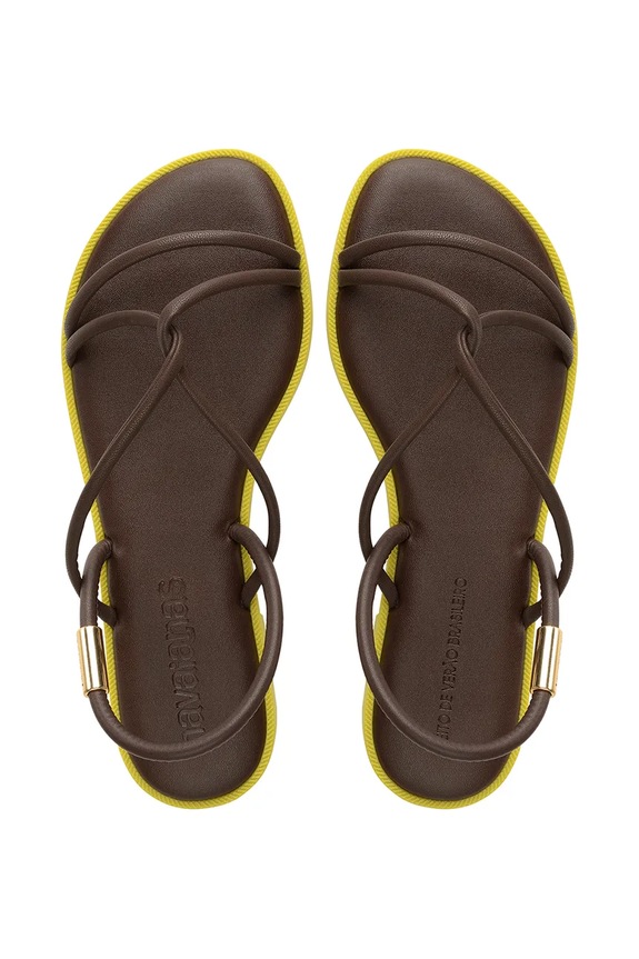 Havaianas sandale cu toc plat pentru femei UNA MANGA maro 4149609.0727