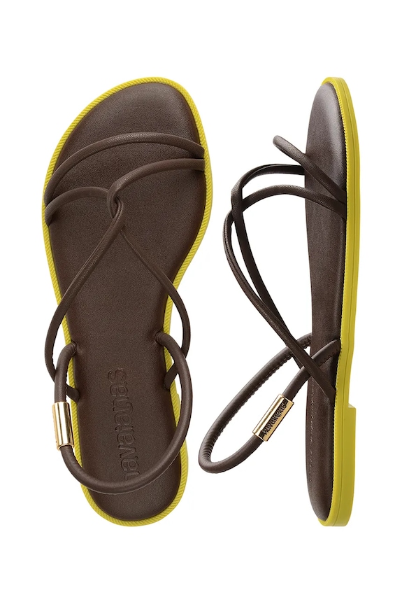 Havaianas sandale cu toc plat pentru femei UNA MANGA 4149609.0727 maro