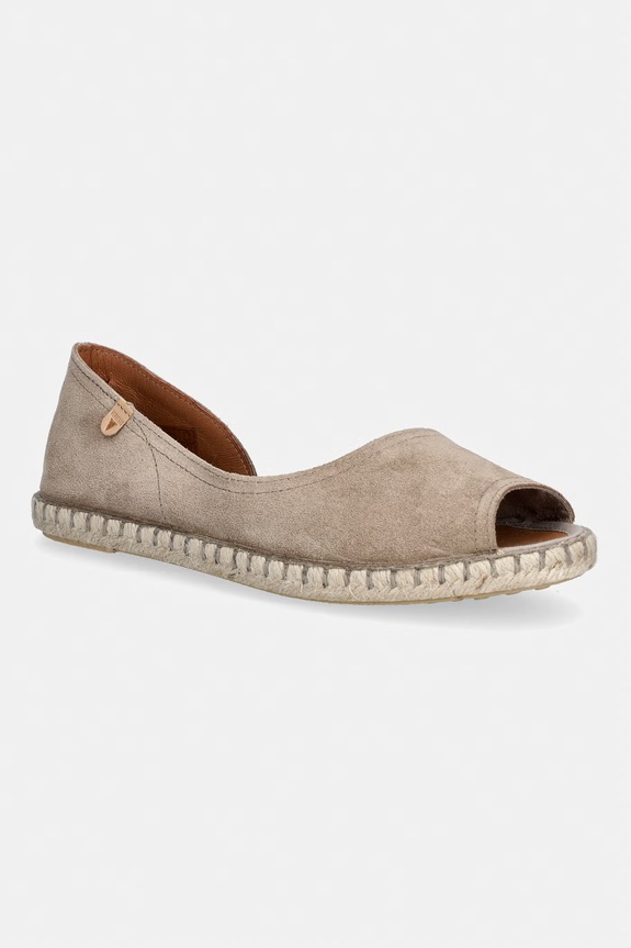 Verbenas espadrile pentru femei, din piele întoarsă CRUZ SERRAJE bej 0300520001.PIEDRA