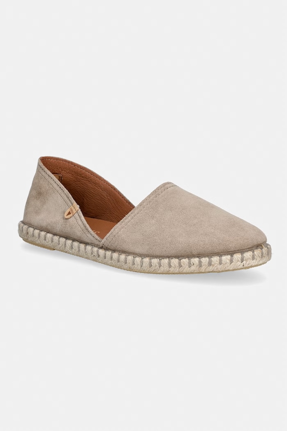 Verbenas espadrile pentru femei, din piele întoarsă CARMEN SERRAJE bej 0300580001.PIEDRA