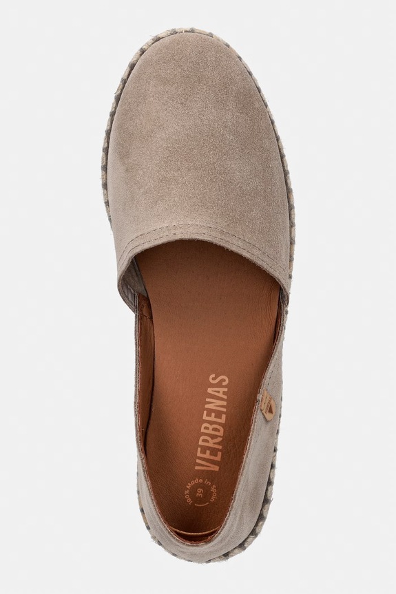 Verbenas espadrile pentru femei, din piele întoarsă CARMEN SERRAJE bej 0300580001.PIEDRA