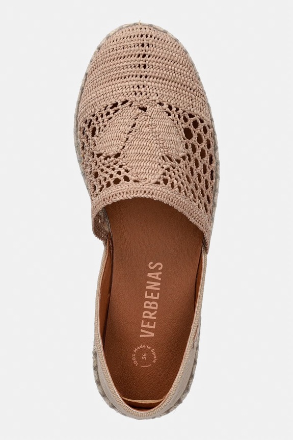 Verbenas espadrile pentru femei CARMEN CROCHET-LINO/PARIS bej 0300580561.PIEDRA
