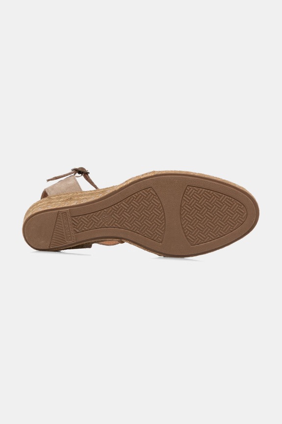 Verbenas espadrile cu wedges pentru femei, din piele întoarsă MALENA SERRAJE/TAN 0601540785.PIEDRA bej