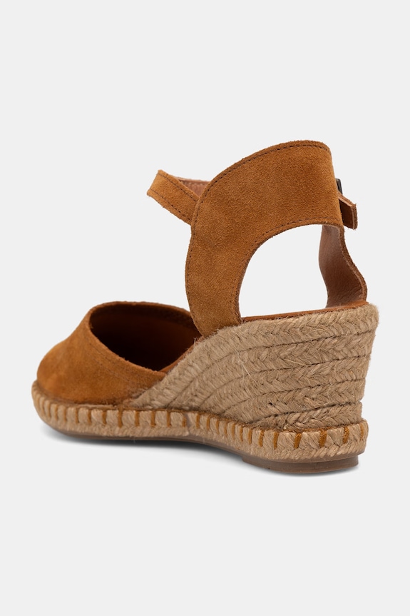 Obuwie Verbenas espadryle na koturnie damskie zamszowe MALENA SERRAJE/TAN 0601540785.SETTER brązowy