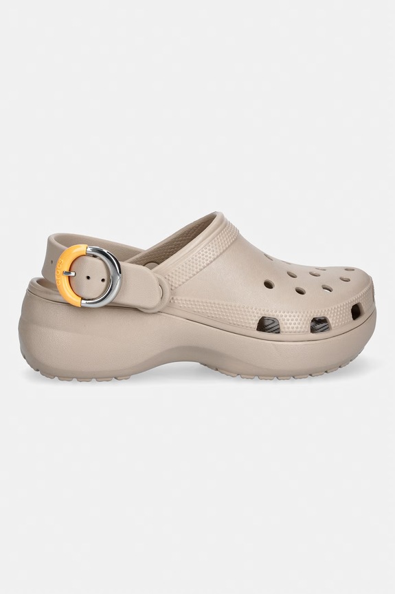 Crocs klapki na platformie damskie Classic Platform Buckle Clog 213230.2NM beżowy SS26
