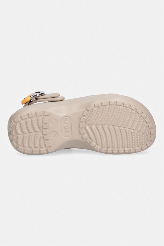 Crocs klapki na platformie damskie Classic Platform Buckle Clog 213230.2NM beżowy