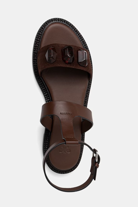 Weekend Max Mara sandale pentru femei. din piele Wkaasta maro 2615521075600.COCOA