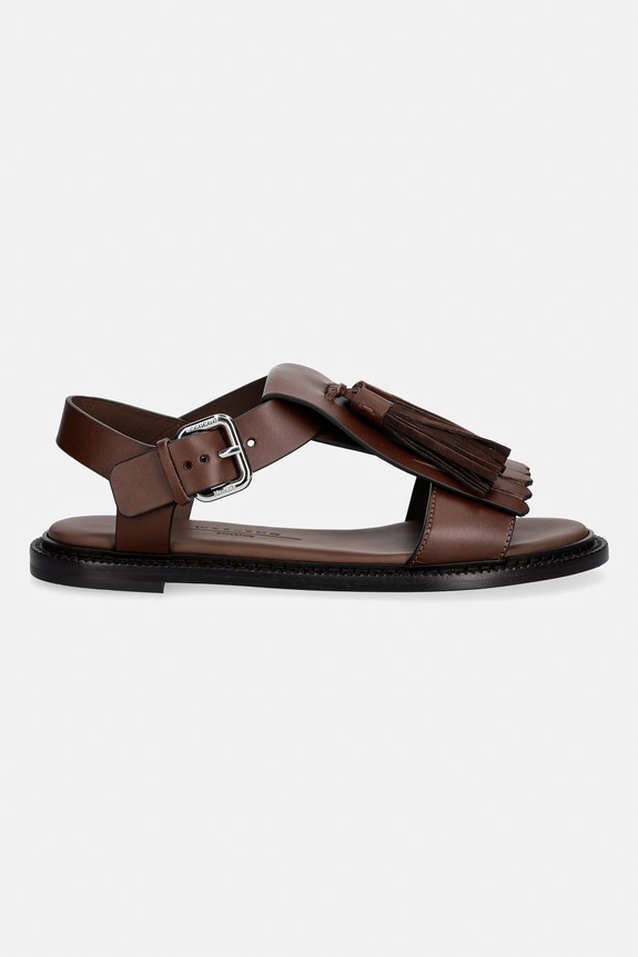 Weekend Max Mara sandały damskie skórzane Wkaarte 2615521095600.BROWN brązowy SS26