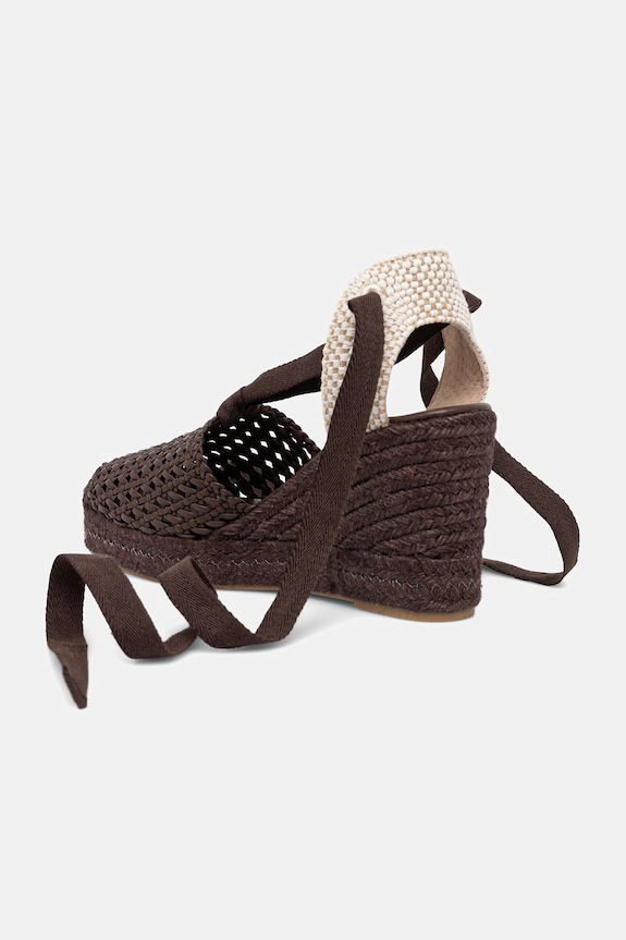 Obuv Weekend Max Mara espadrily na platforme po celej dĺžke dámske Wkaaccordo 2615521155600.TOBACCO hnedá