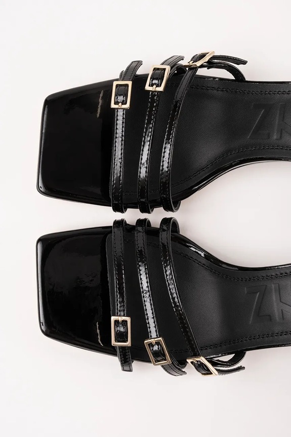 Încălțăminte Souliers Martinez sandale wedges din piele EDEN EDEN.BLACK negru