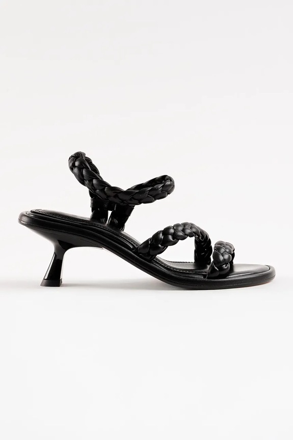 Souliers Martinez sandále na nízkom podpätku z kože ANAYA čierna ANAYA.BLACK