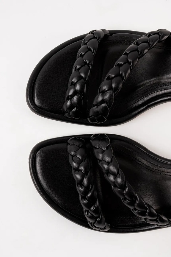 Souliers Martinez sandále na nízkom podpätku z kože ANAYA ANAYA.BLACK čierna