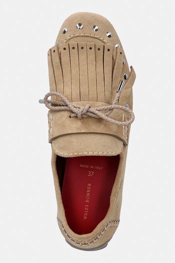 Wales Bonner Montego Tasseled Moccasins Women's suede brown WBW46000A.23000.155