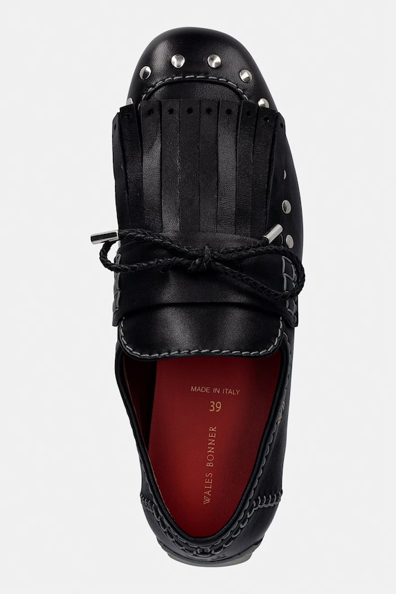 Wales Bonner Montego Tasseled Moccasins Women's leather black WBW46000A.23010.999