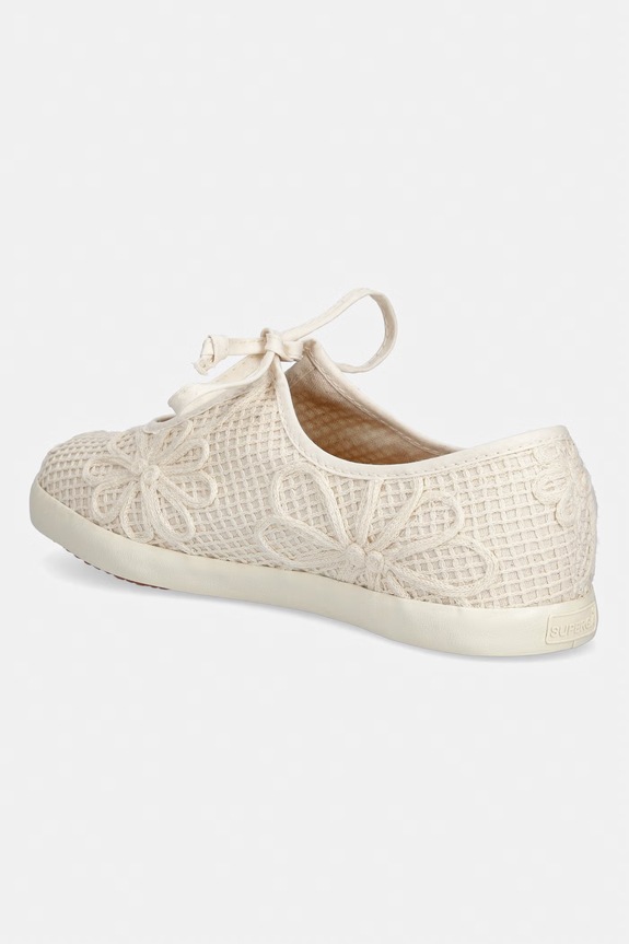 Obuv Superga baleríny 2442 BALLERINA LACE NET FLOWER S1138PW.AAG béžová