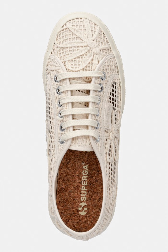 Superga 2750 NET FLOWER CROCHET tenisky dámske béžová S3148SW.AAG