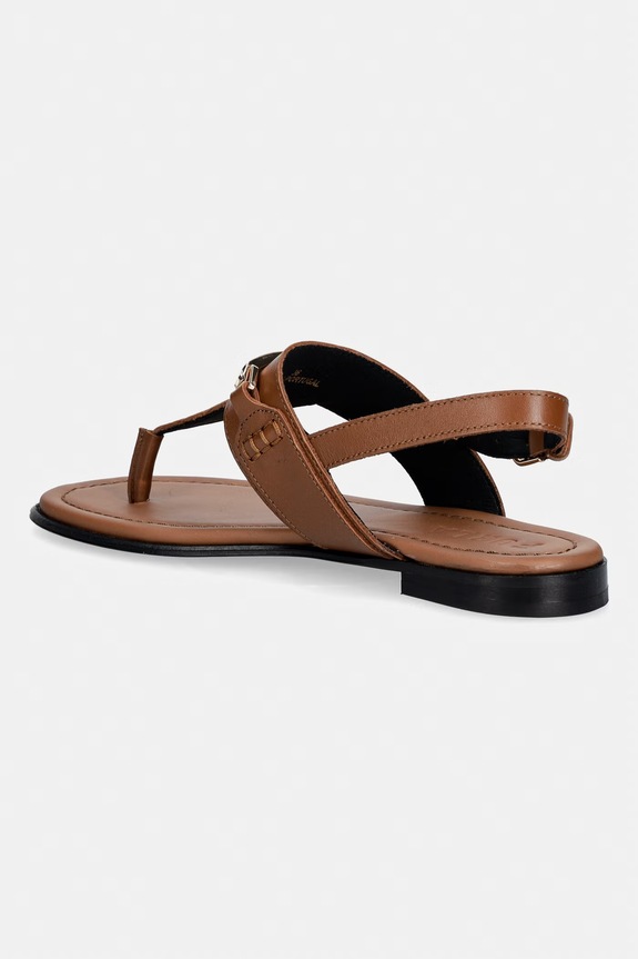 Încălțăminte Furla sandale cu toc plat pentru femei, din piele Heritage Thong YL14FHE.A.0532.03B00 maro