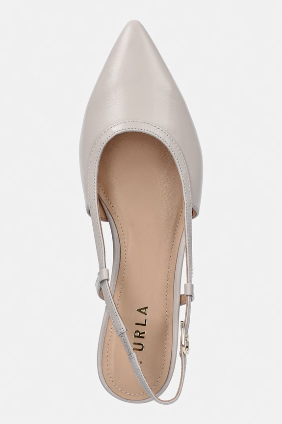 Furla μπαλαρίνες δερμάτινες Punta γκρί YL49PUN.BX4513.CRY00