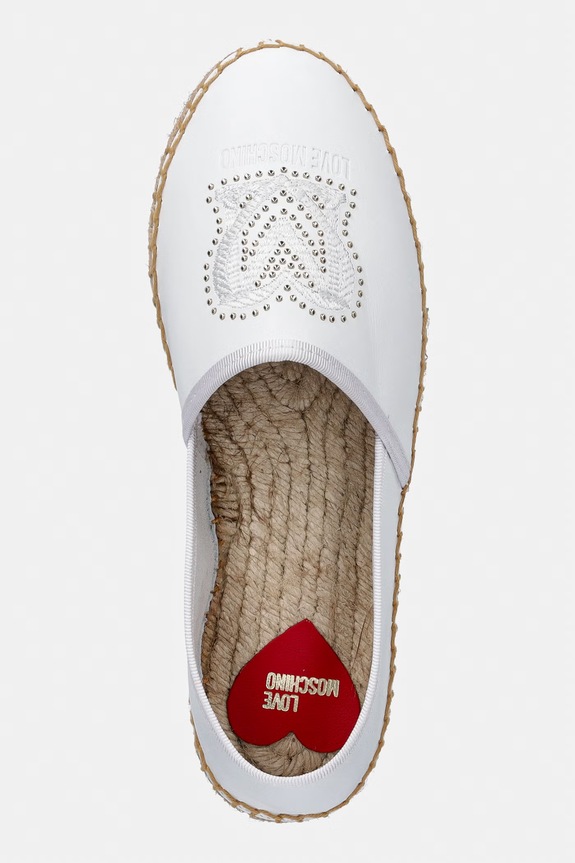 Love Moschino espadrilky dámske kožené biela JA10532G0OIA0100