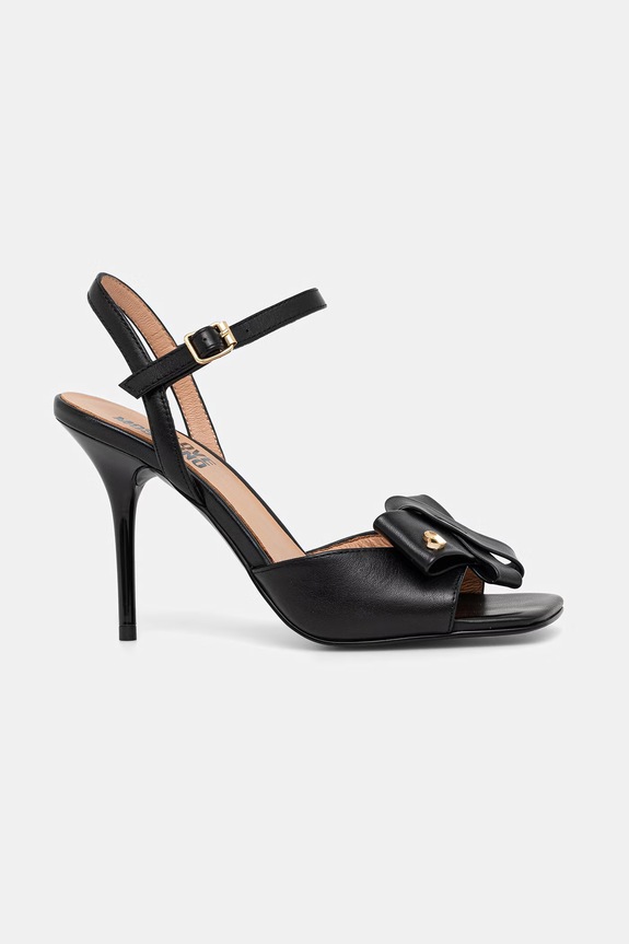Love Moschino босоніжки на високих підборах шкіряні JA16069G0OIE0000 чорний SS26