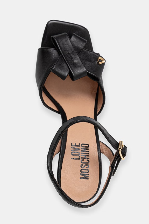 Love Moschino босоніжки на високих підборах шкіряні чорний JA16069G0OIE0000