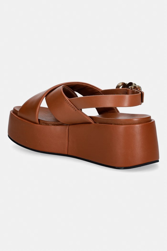 Obuv Love Moschino sandále dámske kožené JA16137I0OIA0200 hnedá