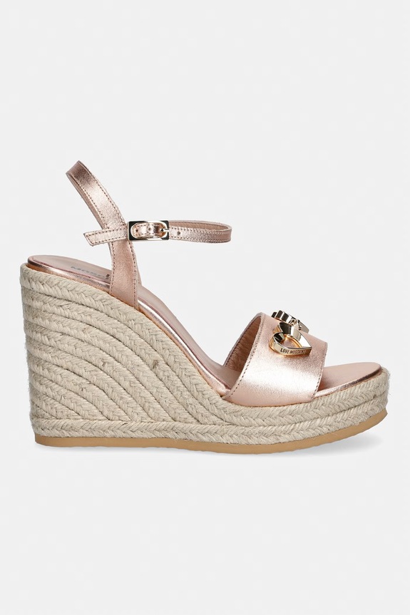 Love Moschino sandały na koturnie damskie JA1615BI0OIC0600 beżowy SS26