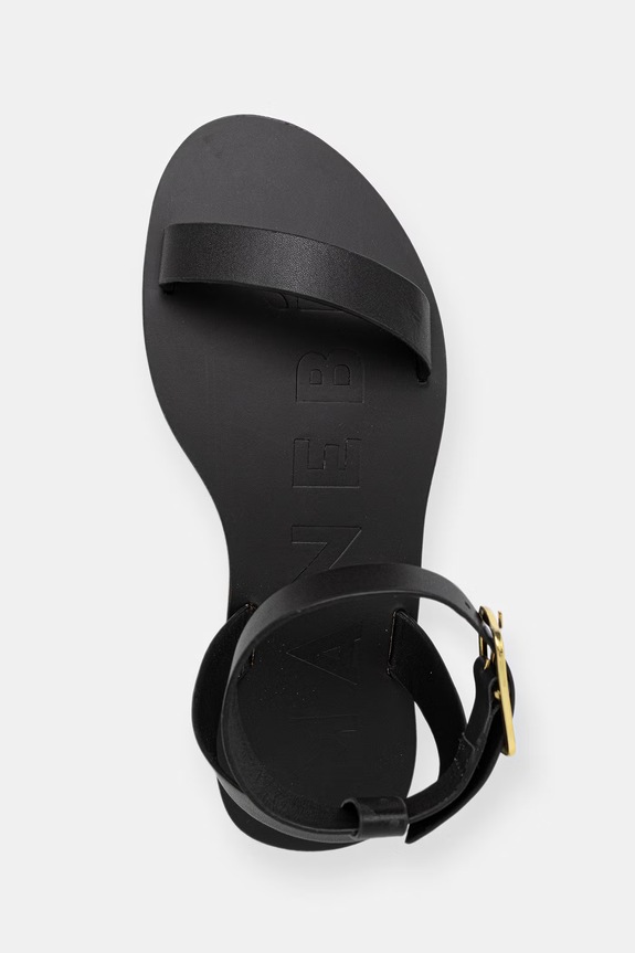 Manebi női bőr szandál Black one band with buckle Leat fekete Q.3.4.Y0