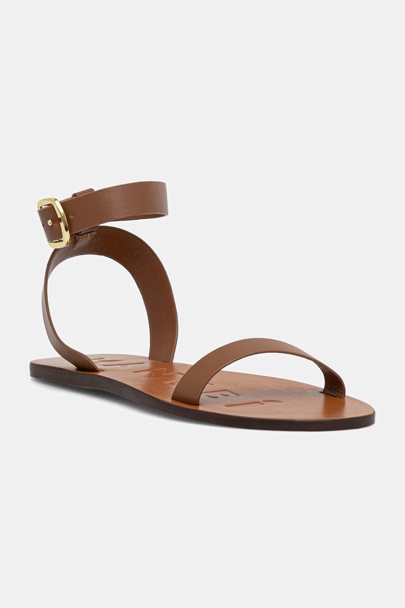 Manebi női bőr szandál One band with buckle Leather Sandals barna Q.3.5.Y0