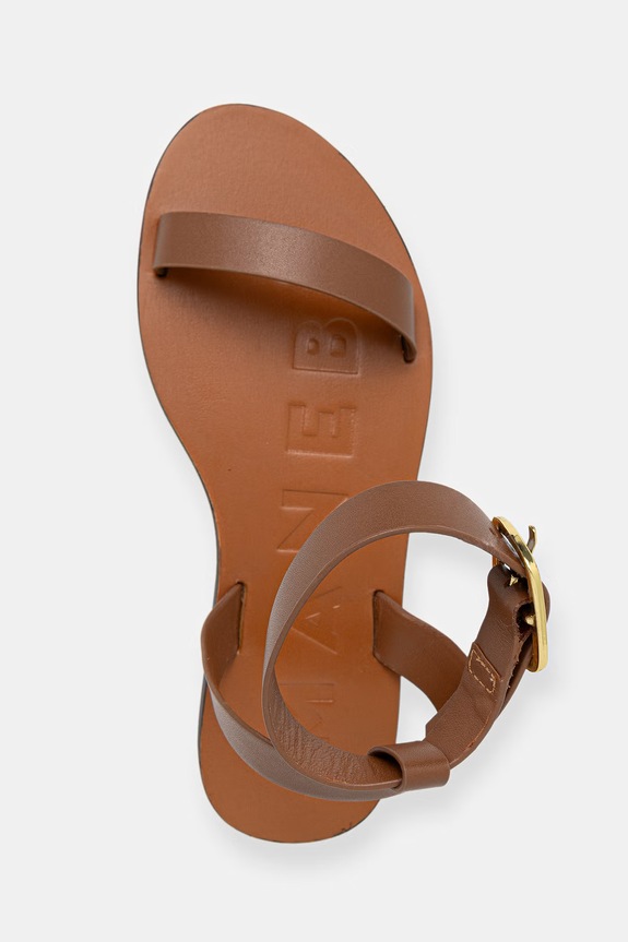Manebi női bőr szandál One band with buckle Leather Sandals barna Q.3.5.Y0