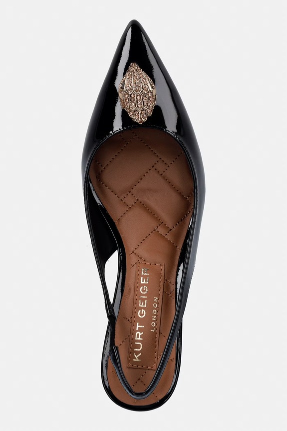 Kurt Geiger London szpilki skórzane Belgravia sling back złoty 9786900309