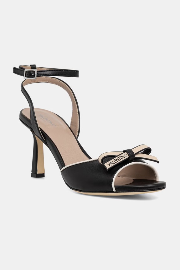 Valentino босоніжки на високих підборах шкіряні BLACK DRESS чорний 91D2588NAP