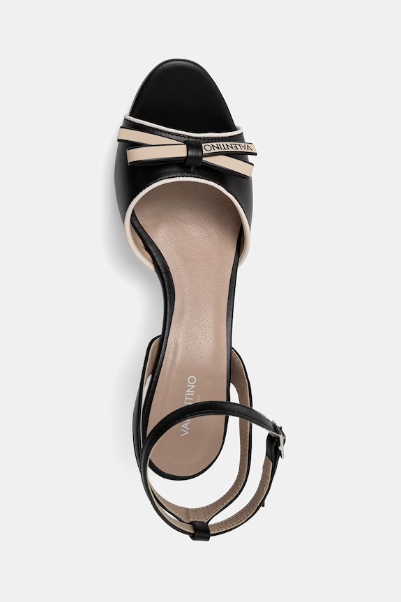 Valentino босоніжки на високих підборах шкіряні BLACK DRESS чорний 91D2588NAP