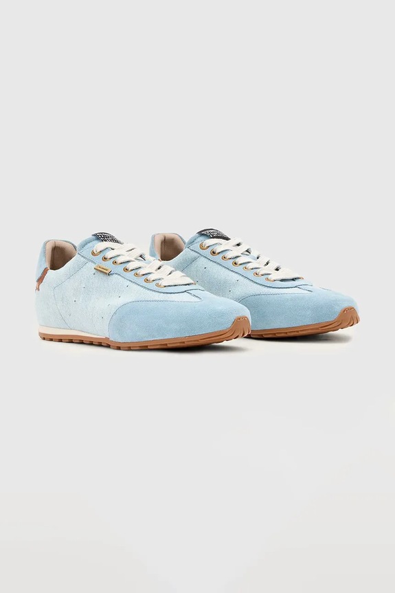 AllSaints Liam Low Top sneakersy damskie zamszowe W130FE niebieski SS26