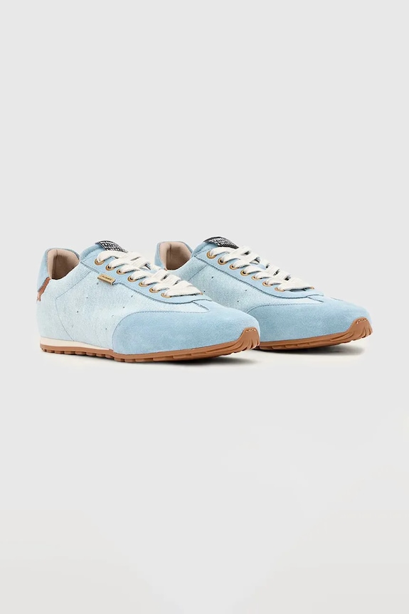 AllSaints Liam Low Top sneakersy damskie zamszowe W130FE niebieski SS26