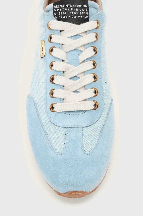 AllSaints Liam Low Top sneakersy damskie zamszowe W130FE niebieski