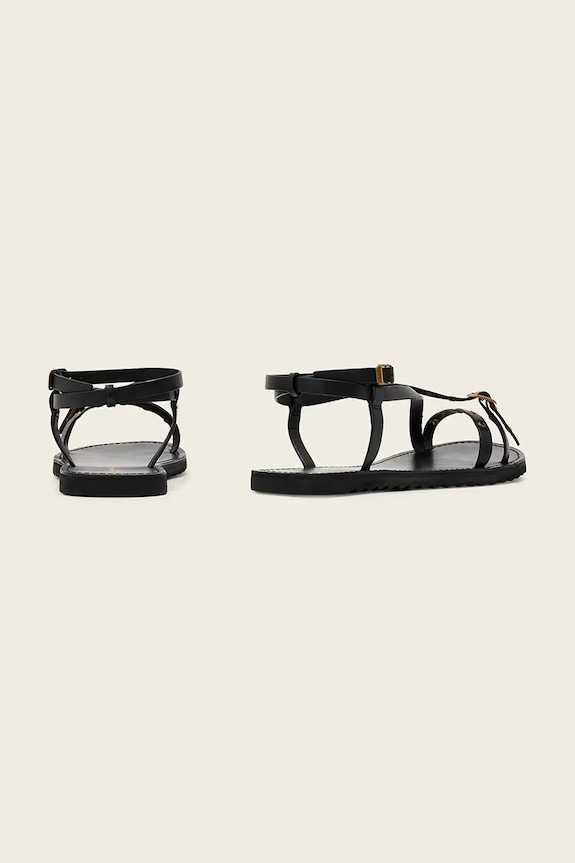 Obuv AllSaints sandále s otvorenou pätou dámske kožené Tyla Eyelet Sandal W120FE čierna