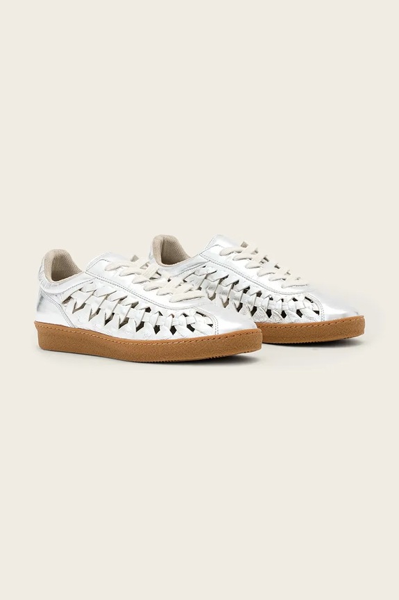 AllSaints Velma Woven Sneaker sneakers da donna in pelle W141FC.SLV argento SS26