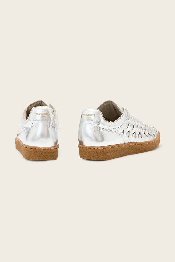 Scarpe AllSaints Velma Woven Sneaker sneakers da donna in pelle W141FC.SLV argento