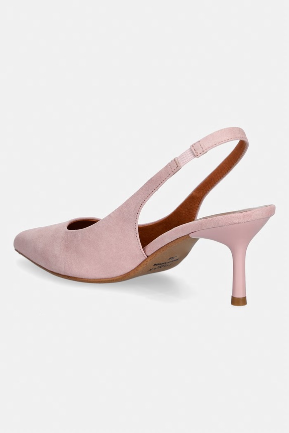 Cipők Jonak tűsarkú nyitott sarkú velúr DIAMANTINE VELOURS 3800237.E25 rózsaszín