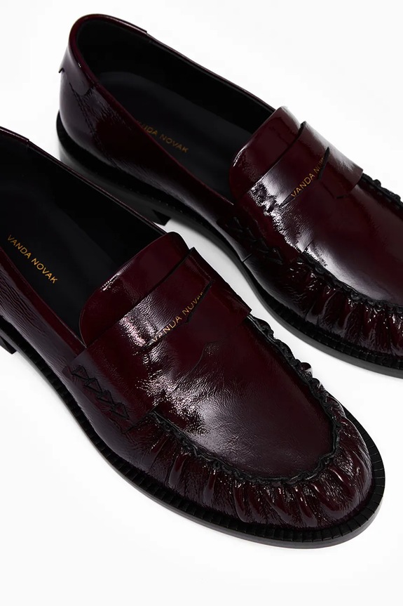 Vanda Novak mokasíny dámske kožené Greta Glossy Ruby Greta.Glossy.Ruby burgundské