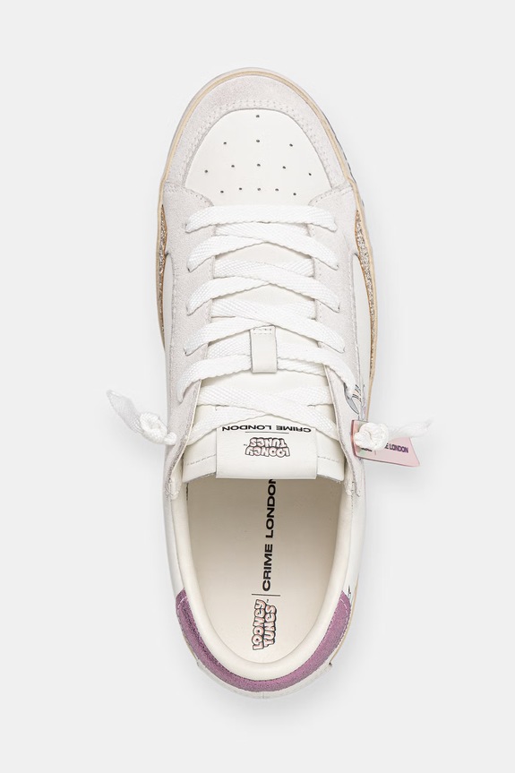 Crime London SK8 DELUXE sneakersy damskie skórzane 88111PP8.10 biały