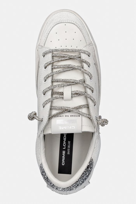 Crime London SK8 DELUXE WEDGE sneakersy damskie skórzane biały 20132PP7.10