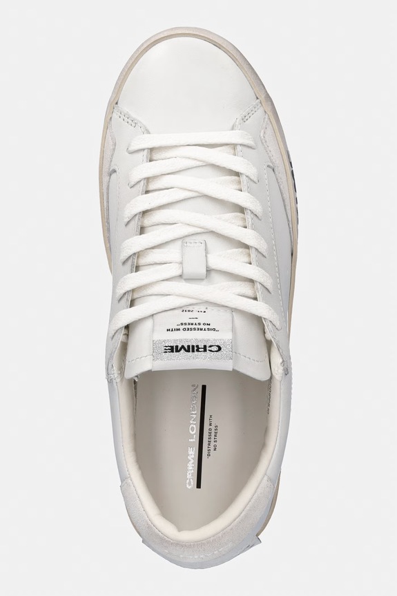 Crime London DISTRESSED sneakers boty dámské kožené bílá 26001PP5