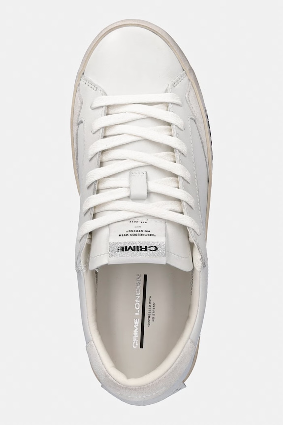 Crime London DISTRESSED sneakers boty dámské kožené bílá 26001PP5