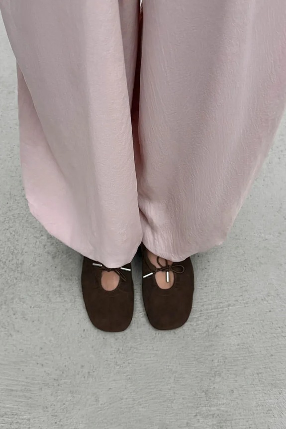 Alohas balerini din piele Rosalind S101411.01 maro