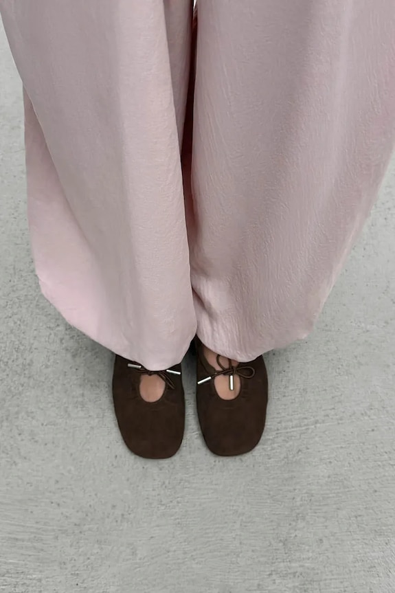 Alohas balerini din piele Rosalind S101411.01 maro