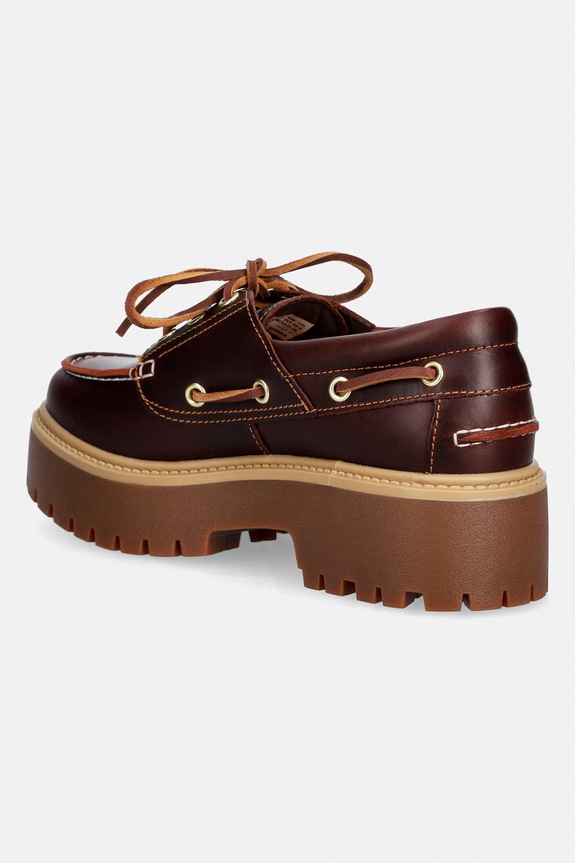 Obuwie Timberland mokasyny na platformie damskie skórzane TB0A2QDMD571 brązowy