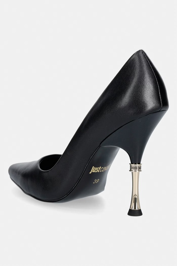 Încălțăminte Just Cavalli stilettos din piele 80RA3S41ZPB93899 negru